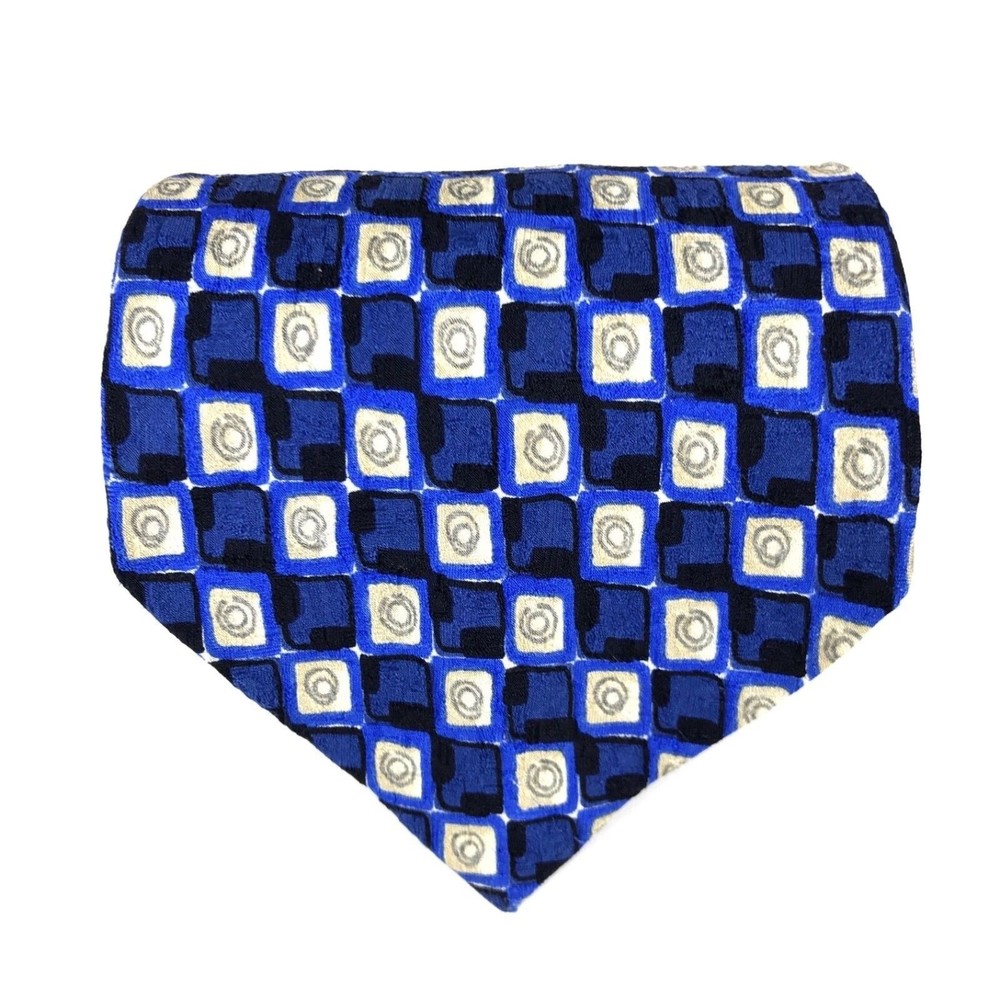 ERMENEGILDO ZEGNA Tie Blue Silk Elegant 👔 Necktie 100% Silk Made In Italy 57"